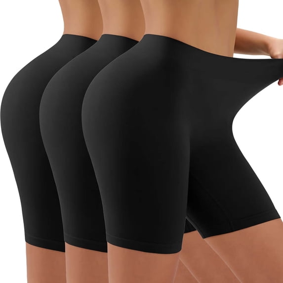 3 Pack Slip Shorts for Under Dresses,Women Anti Chafing Shorts,Cooling Boyshorts Underwear Safety Under Long Shorts