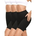 thumbnail image 1 of 3 Pack Slip Shorts for Women High Waisted Under Dress, Comfortable Smooth Yoga Shorts,Workout Biker Shorts (Black, S), 1 of 2