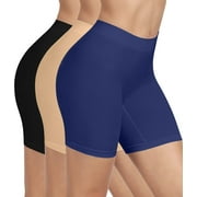 3 Pack Slip Shorts for Women Under Dress,Comfortable Seamless Smooth Yoga Shorts,Workout Biker Shorts