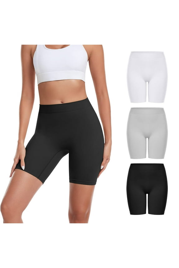 3 Pack Slip Shorts for Women Under Dress Comfortable Smooth Seamless Boyshorts Buttlift Panties Biker Shorts