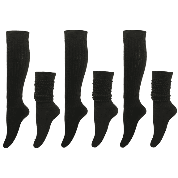 3 Pack Slouchy Socks for Women Soft Scrunch Socks Knee High Boot Socks Stack Socks