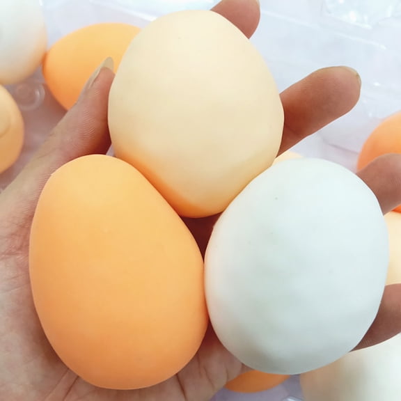3-Pack Slow Rising Squeeze Eggs - 1.69x2.48" Stress Relief Fidget Set, Soft Rubber Decompression Orbs for Adults, Sensory Anxiety Relief