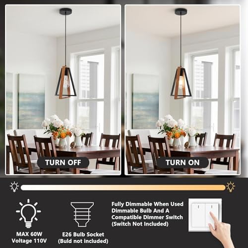 3 Pack Small Farmhouse Pendant Lights Kitchen Island Industrial Metal Pendant Light Fixture Black Hanging Light Fixture Vintage Pendant Light Fixtures for Dining Room Living Room