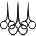 thumbnail image 1 of WSNIJFU 3 Pack Small Nose Scissors Facial Hair Scissors Mini Beauty Scissors Stainless Steel Trimming Pointed Scissor for Grooming Eyebrows, Nose, Mustache, Beard (Black), 1 of 14