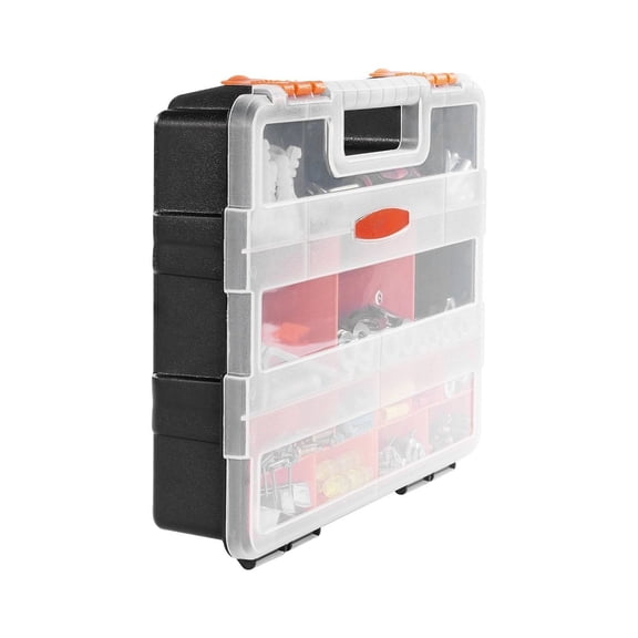 3-Pack Small Parts & Craft Organizer Box, 21 Compartments with Removable Dividers for Hardware, Beads, Office & Hobby Supplies, Stackable Storage Case