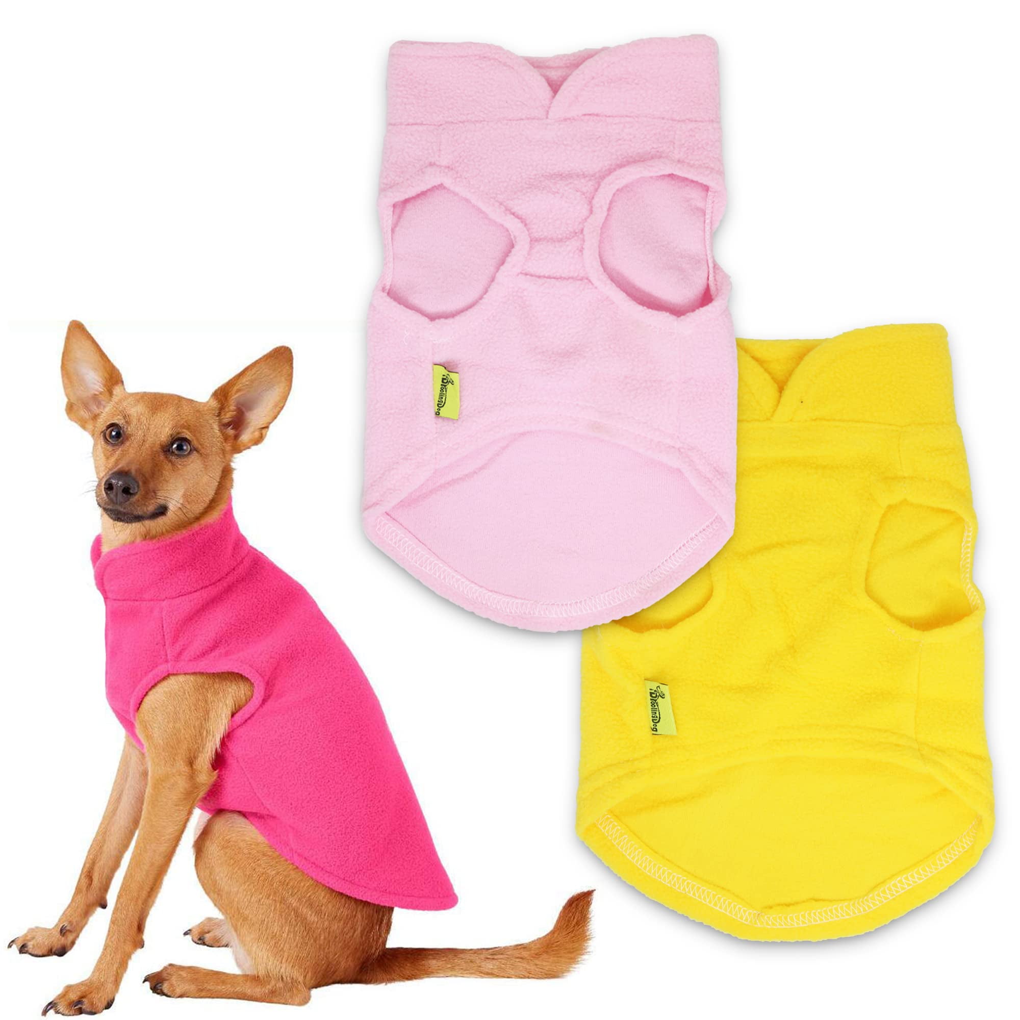 3 Pack Small Puppy Sweater Girl Dog Fleece Shirt Cat Fleece Vest for Small Dogs Girls Dog