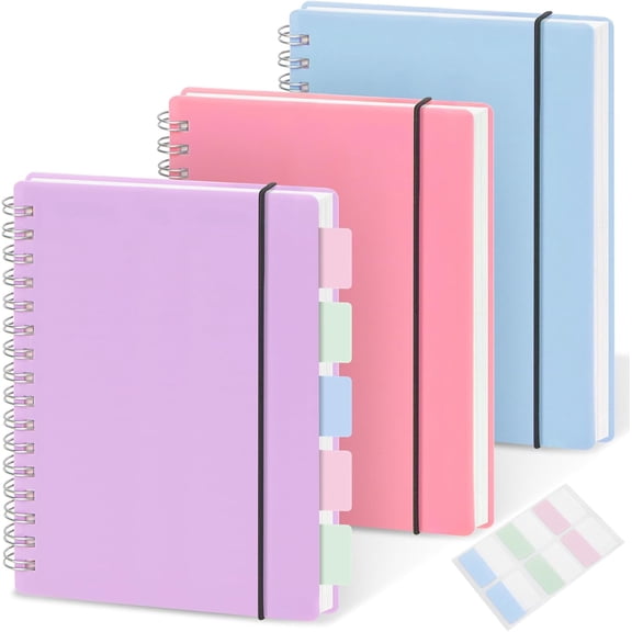 3 Pack Small Spiral Notebook, A6 Dotted Notebook 4.3" x 5.7", 100GSM 5x5mm Dot Grid, 80 Sheets/160 Pages, Small Dotted Spiral Notebooks Journals for Writing, Sketch Book