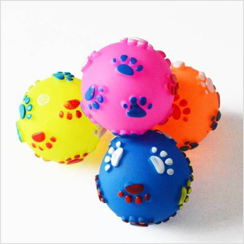 3 Pack Small Squeaky Dog Toys Bouncy Paw Ball Interactive Fetch Puppy