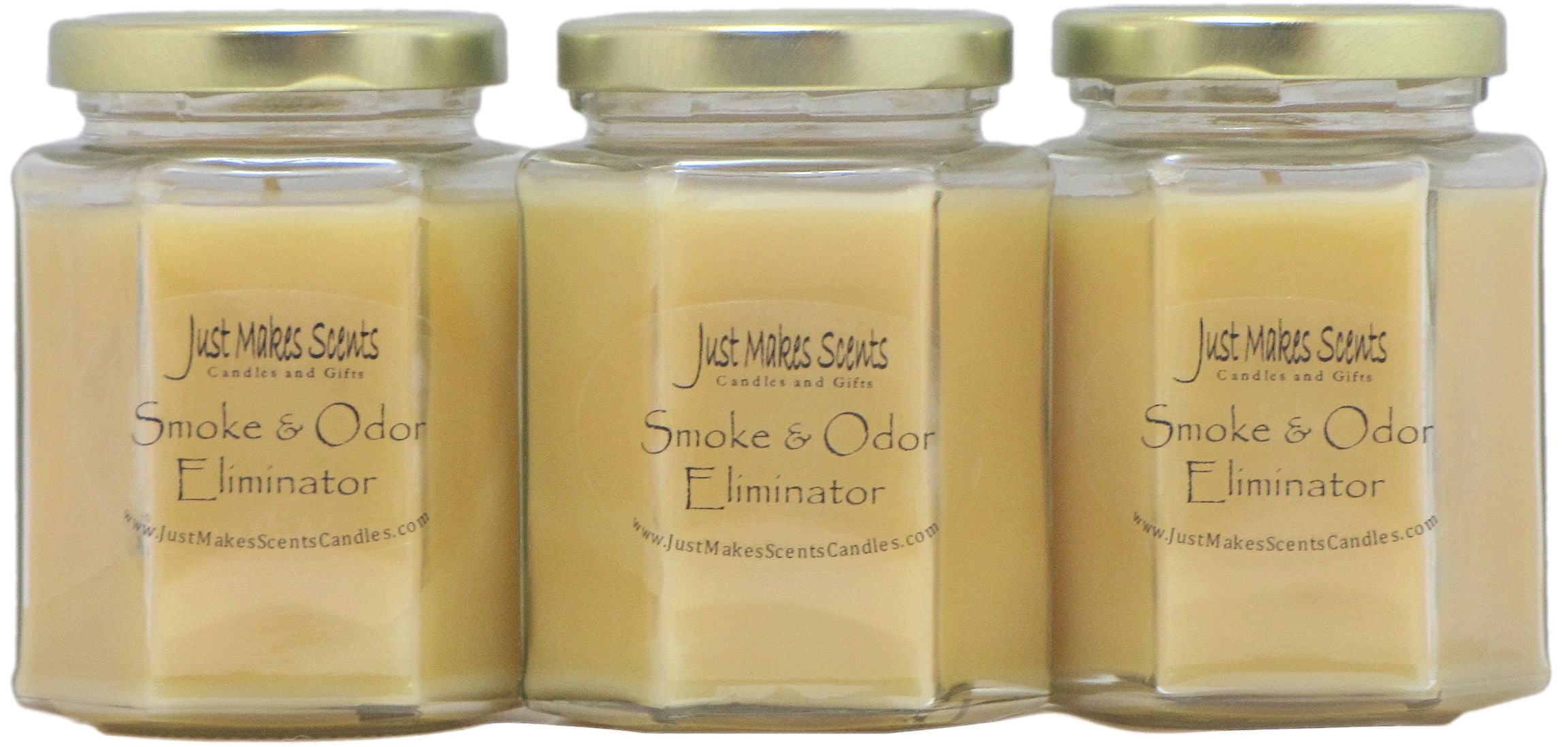 3-Pack Smoke & Odor Eliminator Candle, 8 oz Hexagon jar