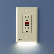 3 Pack - SnapPower GuideLight 2 for Outlets [for GFCI Outlets Only] - Night Light - Electrical Outlet Wall Plate with LED Night Lights - Automatic On/Off Sensor - GFCI, Light Almond