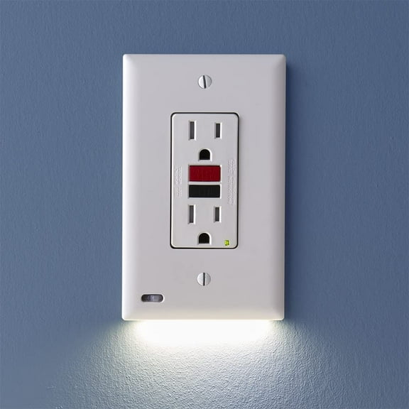 3 Pack - SnapPower GuideLight 2 for Outlets [for GFCI Outlets Only] - Night Light - Electrical Outlet Wall Plate with LED Night Lights - Automatic On/Off Sensor - (GFCI, White)