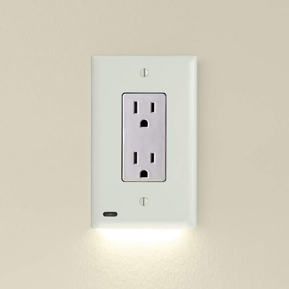 3 Pack - SnapPower GuideLight 2 for Outlets [for Standard Decor, Not GFCI outlets] - Night Light - Electrical Outlet Wall Plate with LED Night Lights - Automatic On/Off Sensor - (Decor, Light Almond)