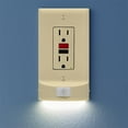 thumbnail image 1 of 3 Pack, SnapPower MotionLight [FOR GFCI OUTLETS] - Motion Detecting LED Night Lights Built-In to Wall Plate - Bright/Dim/Off Options - Automatically On/Off Sensor - (Ivory, GFCI), 1 of 5