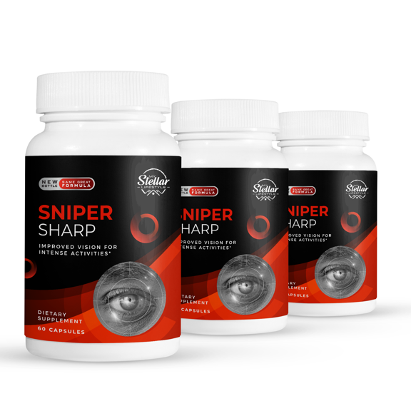 3 Pack Sniper Sharp, improved vision for intense activities-60 Capsules x3