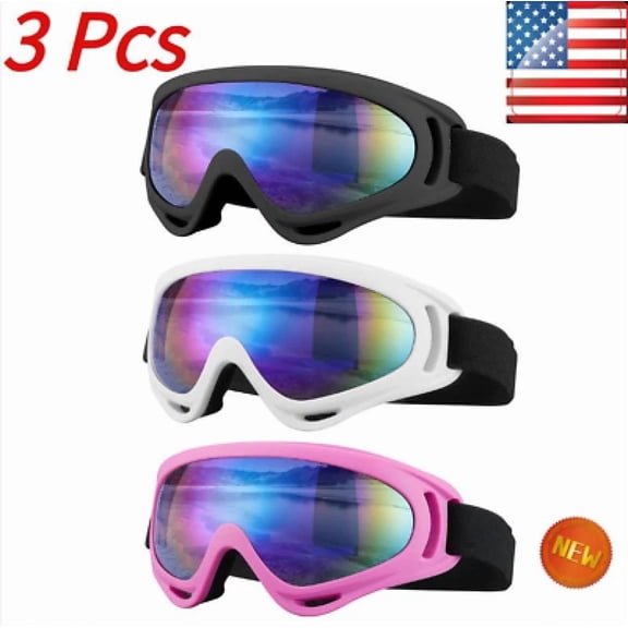3 Pack Snowboard Snow Goggles For Men Women Adult Youth Ski Goggles Motorcycle