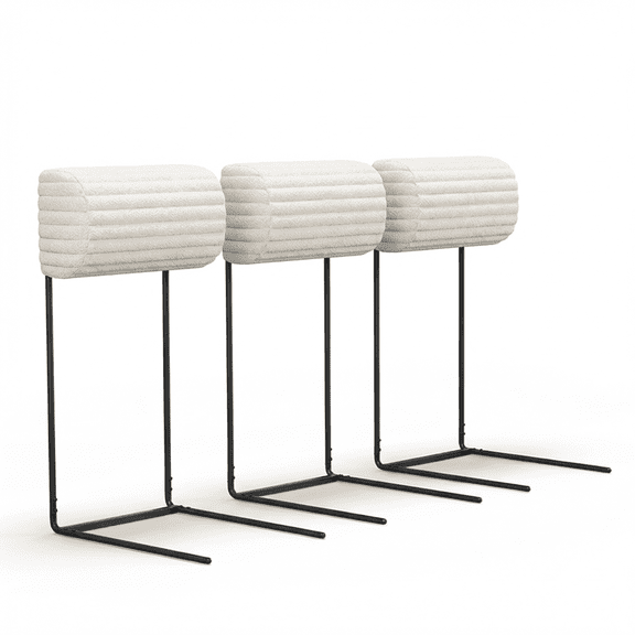 3-Pack Sofa Headrest Support for Low-Back Sofas Under 28.5", Stable U-Shaped Metal Frame with Soft Beige Corduroy Cover for 3-Seat & Sectionals