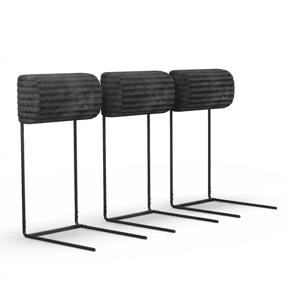 Amsleekey 3-Pack Sofa Headrest Support for Low-Back Couches, Metal Frame with Soft Gray Corduroy Cover