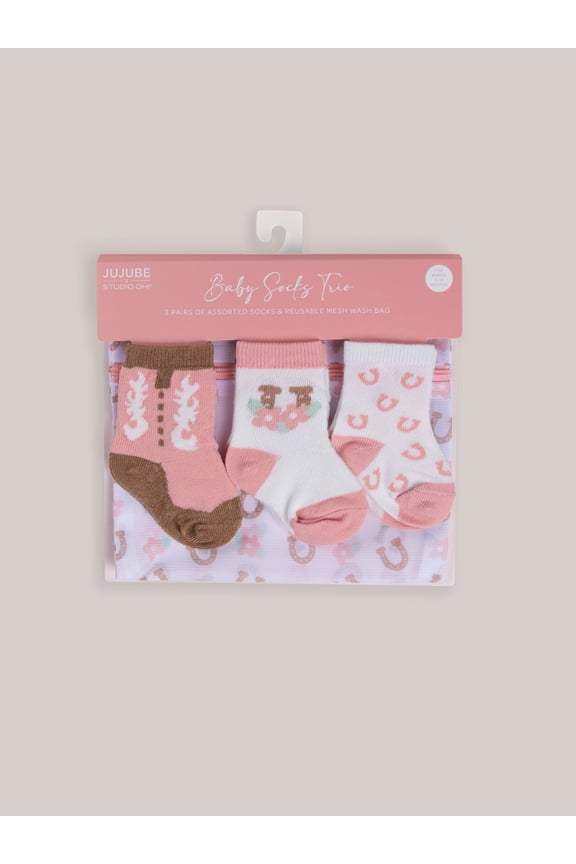 x Studio Oh! 3-Pack Soft Durable Baby Socks Set - Bloomin' Boot