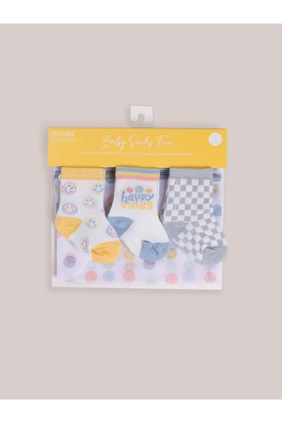 x Studio Oh! 3-Pack Soft Durable Baby Socks Set - Happy Baby Vibes