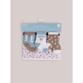 JuJuBe x Studio Oh! 3-Pack Soft Durable Baby Socks Set - Howdy Partner Blue