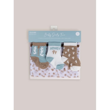 JuJuBe x Studio Oh! 3-Pack Soft Durable Baby Socks Set - Howdy Partner Blue