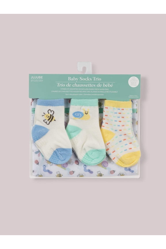 x Studio Oh! 3-Pack Soft Durable Baby Socks Set - Love Bug