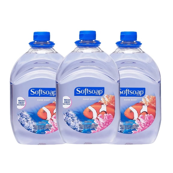3 Pack | Softsoap Liquid Hand Soap Aquarium Series 64-Ounce Refill Bottles
