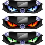 3-Pack Solar Demon Eye LED Car Window Light, Waterproof Devil Eyes Light Gen-2 No Drill Suction Cup Dynamic Windshield Ambient Lamp Solar and USB Powered Flicker Signal Warning Lights