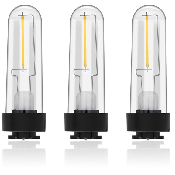 3-Pack Solar Light Replacement Bulbs, Warm White 3000K LED, DC 3V 0.5W Replacement Bulbs for Outdoor Garden, Yard, Patio, Pathway and Landscape Lights