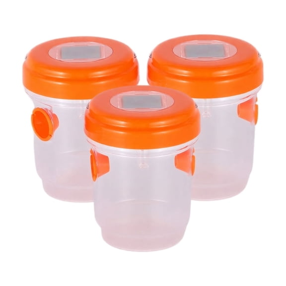 3-Pack Solar Powered Wasp Trap, Orange Reusable Hornet & Yellow Jacket Catcher, Waterproof Outdoor Insect Trap for Garden Patio & Backyard