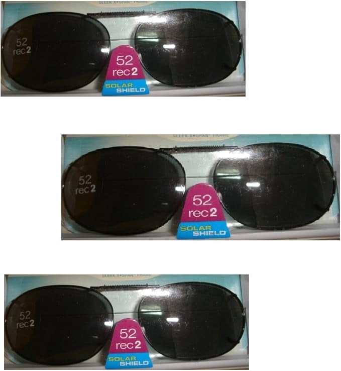 3 Pack Solar Shield 52 Rec 2 Full Frame Gray Polarized Lens Clip on ...