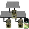 thumbnail image 1 of 3 Pack Solar Trail Camera, 4G Cellular Hunting Camera, 2K Video, Motion Activated 0.2s Trigger, Night Vision Game Cam, Built-in eSIM, Outdoor Wildlife Monitoring (2K Live), 1 of 7