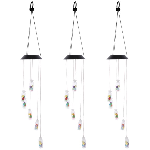 FUEENIRVA Patio Garden Bottle Solar Resin 3Pcs 11In