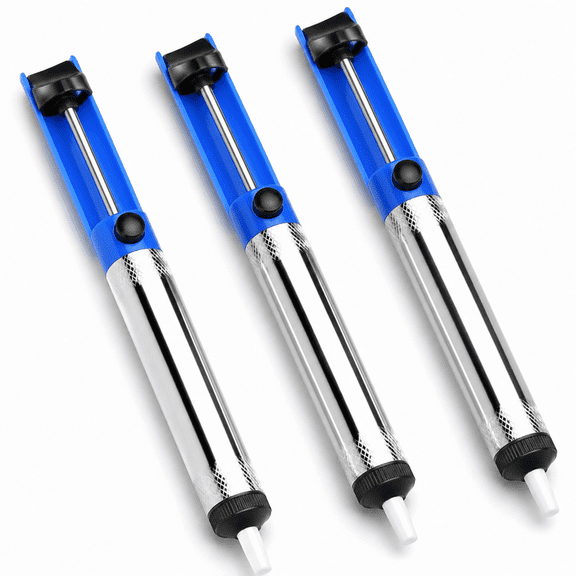 3-Pack Solder Sucker Desoldering Vacuum Pump - Manual Solder Removal Tool for PCB Circuit Board Repair, Electronics Soldering, and DIY Projects