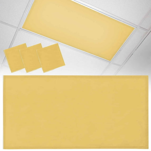 3 Pack Solid Color Fluorescent Light Covers for Ceiling Lights Yellow Magnetic Ceiling Light Covers Overhead Light Filters for Office Classroom Home