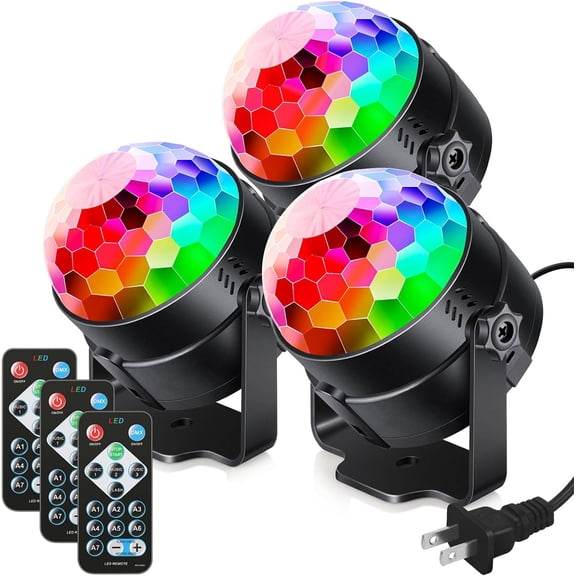 Sound Activated Party Lights with Remote Control Dj Lighting, Disco Ball Light, Strobe Light Stage Lamp for Home Room Dance Prom Party Decorations Supplies