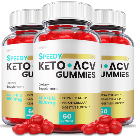 (3 Pack) Speedy Keto ACV Gummies, Advanced Weight Loss Support with Apple Cider Vinegar B12 1000 mg, Speedy Keto ACV Gummy, 180 Gummies