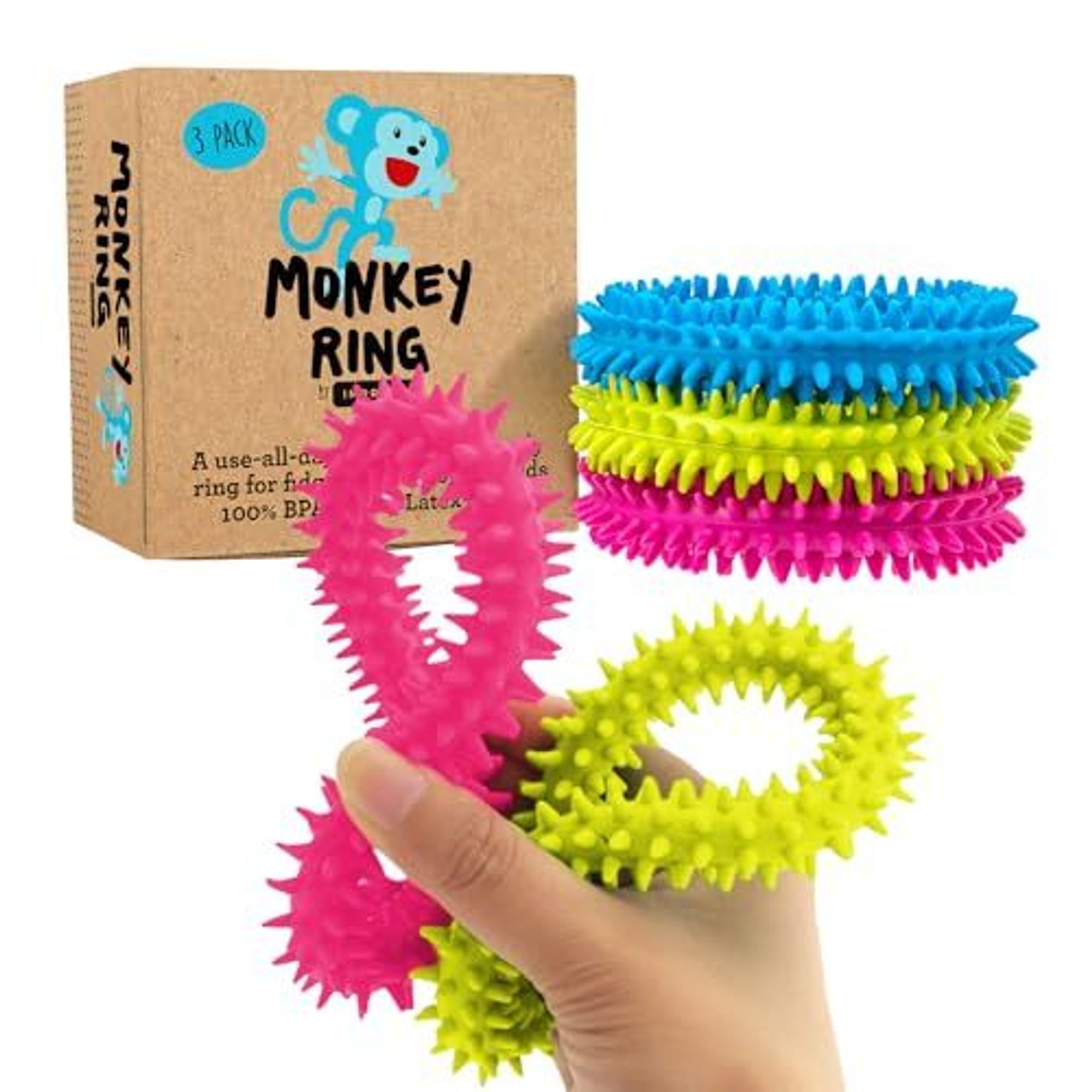 IMPRESA PRODUCTS 3-Pack Spiky Sensory Ring/Bracelet Fidget Toy - Fidgets Toys/Stress Rings for Children & Adults