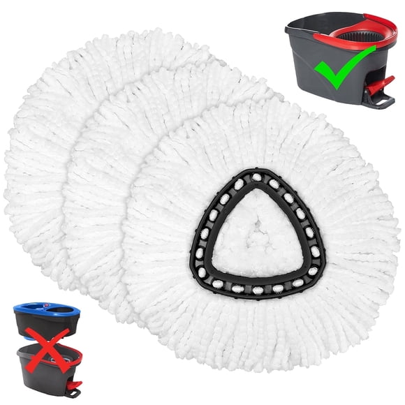 3 Pack Spin Mop Refill, Replacement Head Compatible with O Cedar, Microfiber Spin Mop Refills, Clean the Floor, Easy Floor Cleaning Mop Head Replacement