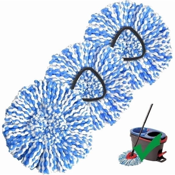 [3 Pack]Spin Mop Replace Head, Spin Mop Head Replacement, Universal Microfiber Replacement Mop Heads, Machine Washable, Deep Cleaning and Easy-to-Replace