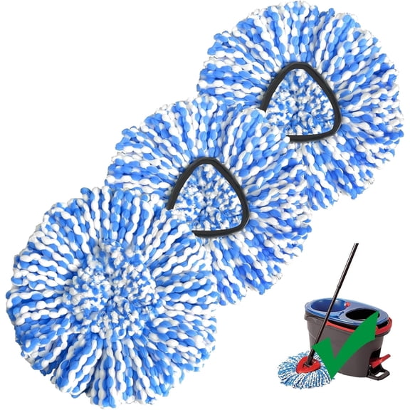 [3 Pack]Spin Mop Replace Head, RinseClea Spin Mop Head Replacement, Universal Microfiber Replacement Mop Heads, Machine Washable, Deep Cleaning and Easy-to-Replace