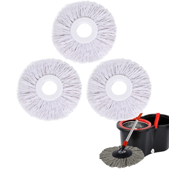 3 Pack Spin Mop Replacement Head 360° Microfiber Mops Refills Easy Cleaning Round Shape Standard Size