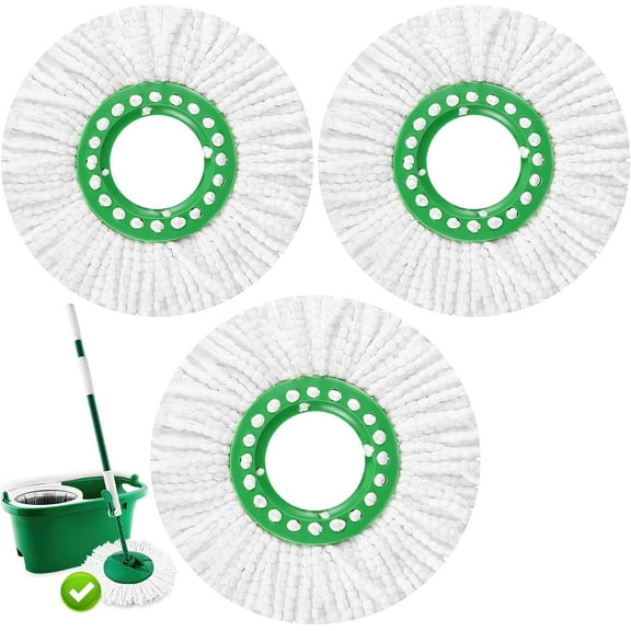 3 Pack Spin Mop Replacement Head for Libman Tornado Spin Mop System,Machine Washable & Reusable for Libman Mop Head Replacement Refill for Libman Tornado Mop Head,White