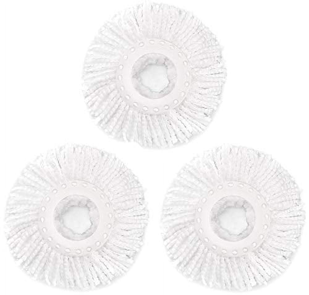 3 Pack Spin Mop Replacement Head, Round Shape Standard Size Microfiber