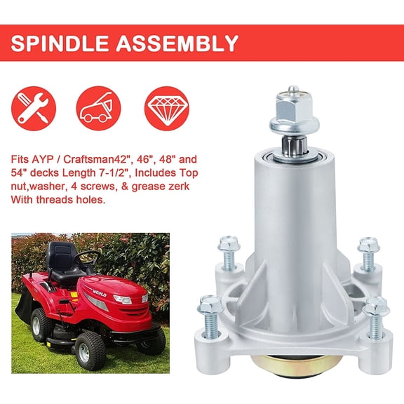 3 Pack Spindle Assembly for Husqvarna, Ariens, AYP, Dixon, McCulloch, Poulan, and Snapper Lawn Mowers