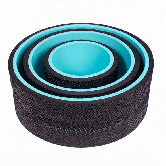 3-Pack Spine-Safe Back Roller Wheel, 330lbs Load Yoga Pilates Wheel, ABS Core with 1/2in Sweat Resistant Foam, Fitness Stretch Roller