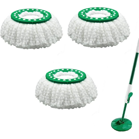 3 Pack Spins Mop Replacement Head for Libman Tornado Spins Mop System, Reusable Microfiber Mop Refill Head, Triangle Spins Reusable Machine Washable Mop Replacement Head