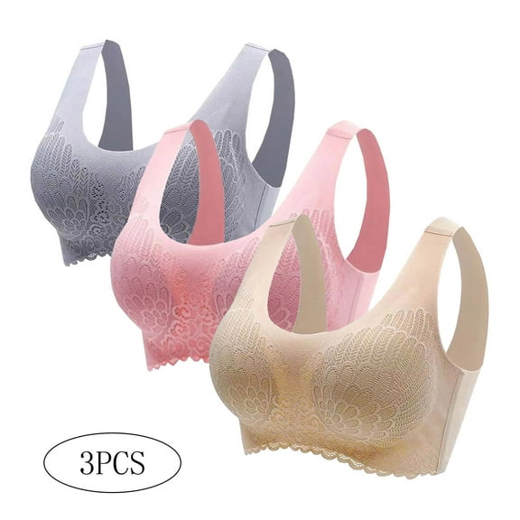 3 Pack Sports Bra Padded Comfort Seamless Tank Vest Wireless Bras Women Workout Running Yoga Underwear Multipack (X-Large, Multicolor #1)