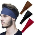 thumbnail image 1 of 3 Pack Sports Headbands for Men Moisture Wicking Workout Headband Sweatband Headbands for Running Cycling Football Yoga Hairband for Women and Men, 1 of 4