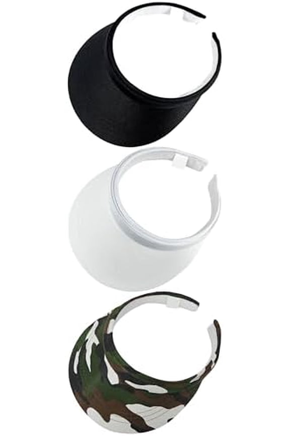 3 Pack Sports Sun Visor Hat Women Men Adjustable Clip On Visors Outdoor Golf Beach Cap